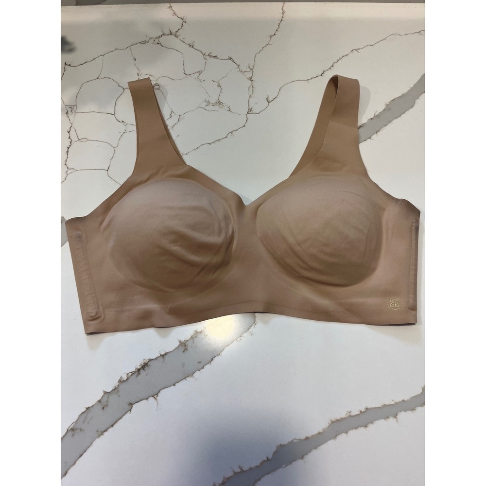 Honeylove Crossover Bra Tan Nude Seamless Wireless Bralette Size M